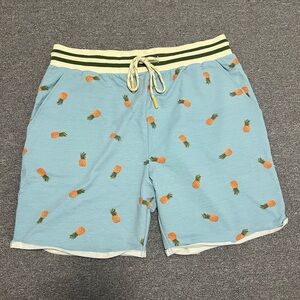 Peter Alexander Light Blue Pineapple Athletic Shorts